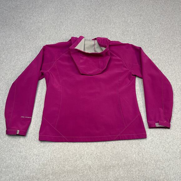 Free Country Jacket WMNS L Fuchsia Pink Zip Up Hooded Lightweight Coat Overcoat - Picture 5 of 9